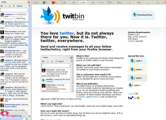twitbin2 Twittering Through a Firefox Toolbar